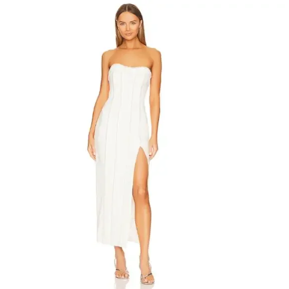knee length dresses for ladies Charlotte Midi Dress - White main image 0